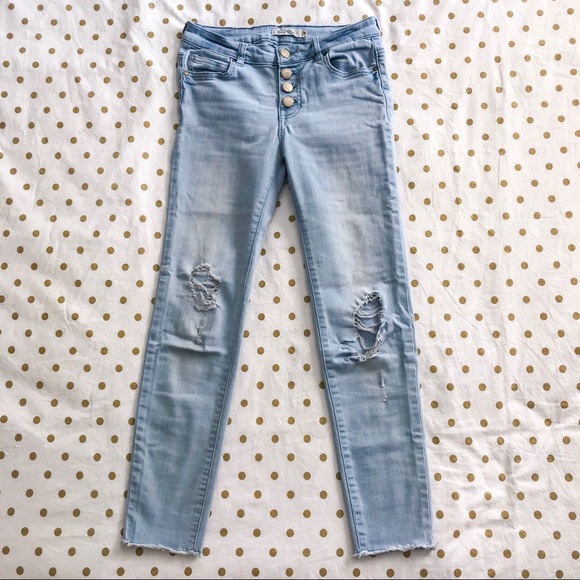Light-Wash Skinny Crop Denim - Picture 1 of 6